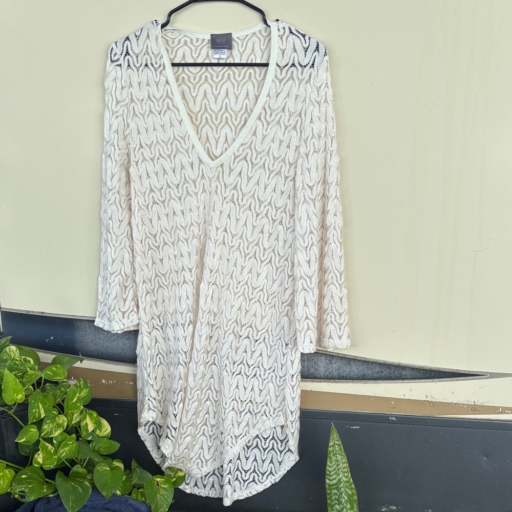 Elif by Jordan Taylor White Sheer Swim Cover-Up